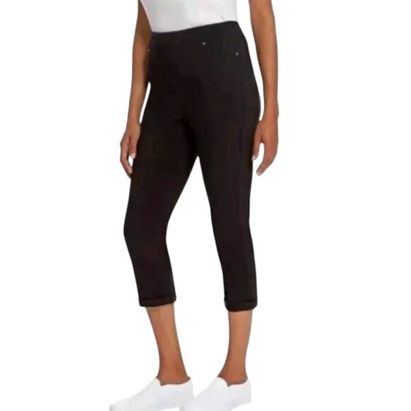 NEW Mario Serrani Italy Comfort Stretch Cuff Capri | Black - Picture 3 of 6